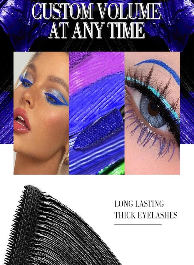 DLZZRS Purple Mascara for Eyelashes, Colorful Waterproof Long Lasting Eye Lash, 5D Silk Fiber Lash Smudgeproof, Lengthening, Defining, Curling, Volumizing Color Mascara Halloween Party Stage Use, #05 - Image 2